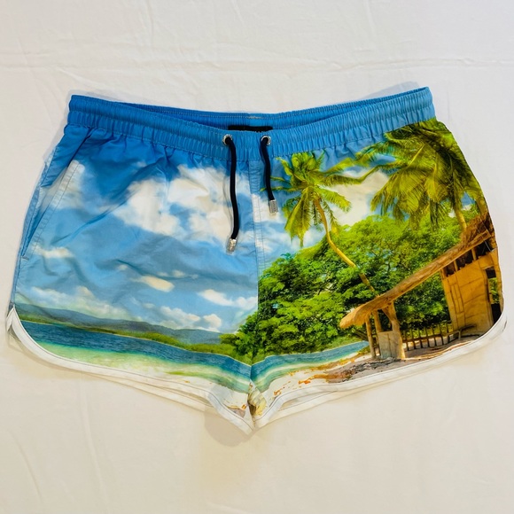 Zara Swim Zara Man Swim Shorts Mens Medium Tropical Island European